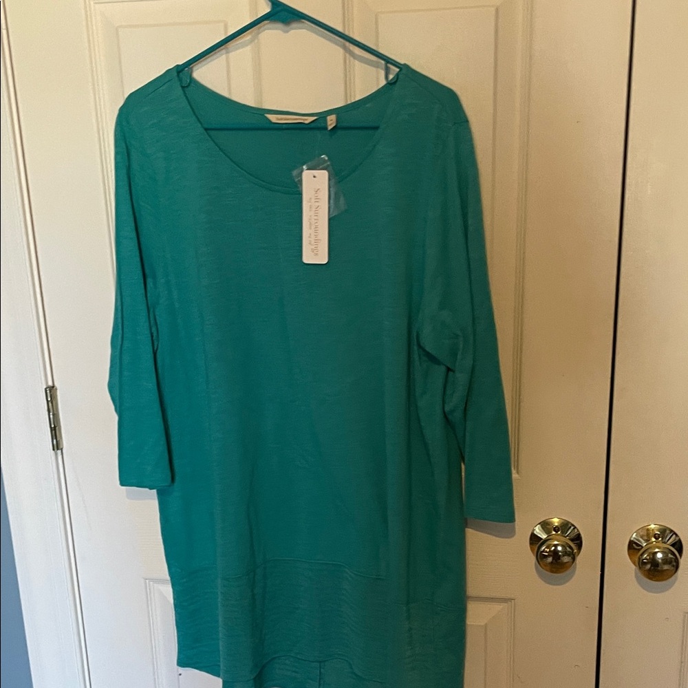 Soft Surroundings Teal Tunic Top brand new with tags ladies size extra large